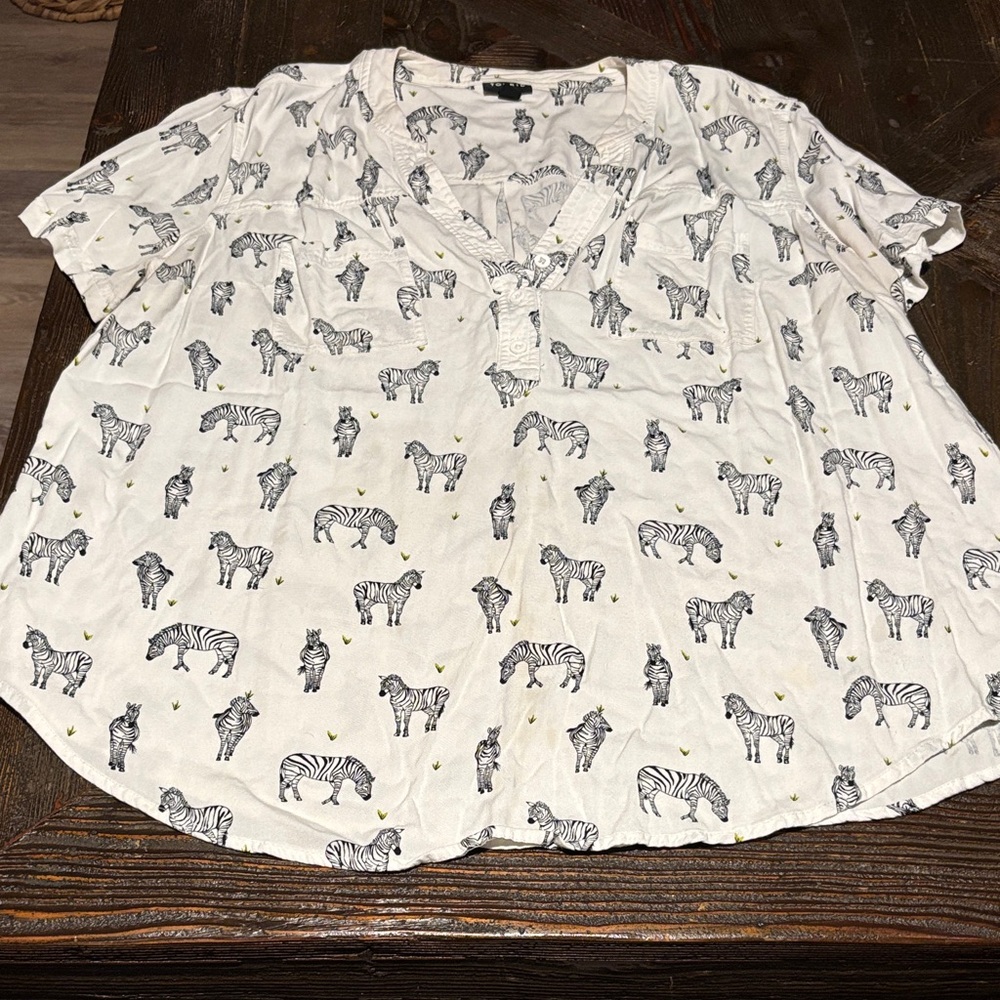 Torrid White Zebra Print Casual Shirt